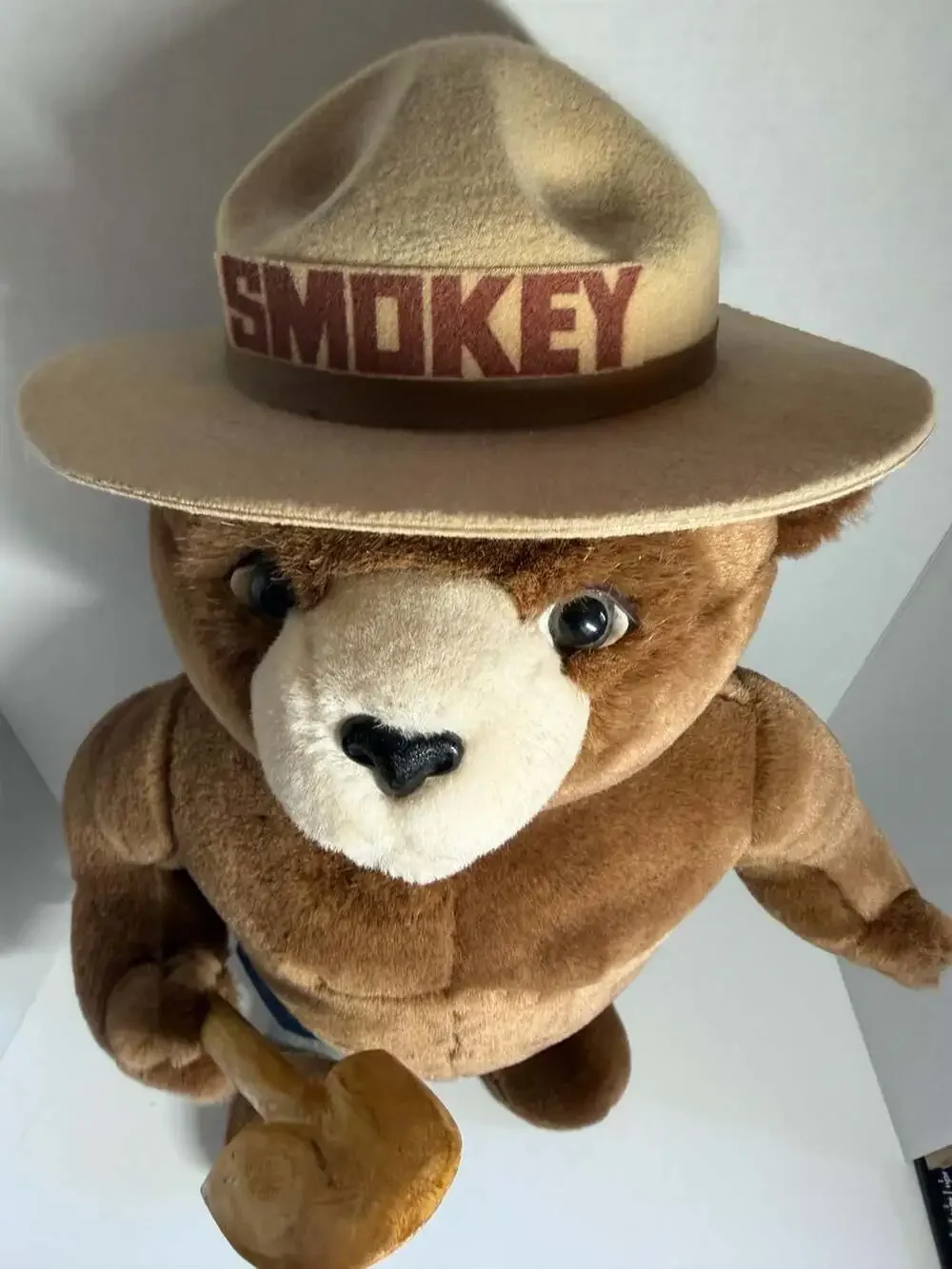 Vintage 1994 J.J. Wind Smokey Bear 50th Anniversary Plush Doll with Shovel